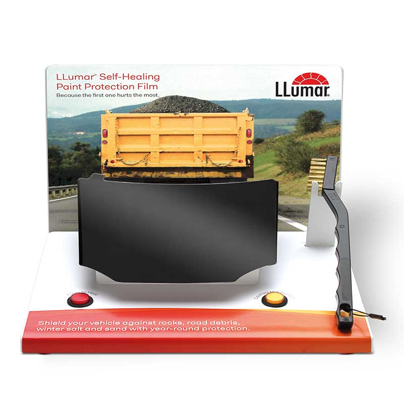 Demonstratie-unit voor hittebescherming tegen lak